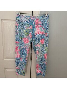 Lilly Pulitzer Luxletic Weekender Crop Leggings Cabana Cocktail Size XL